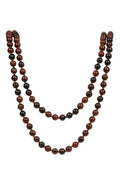 Stone Bead Long Necklace N2740 - Mahogany Obsidian
