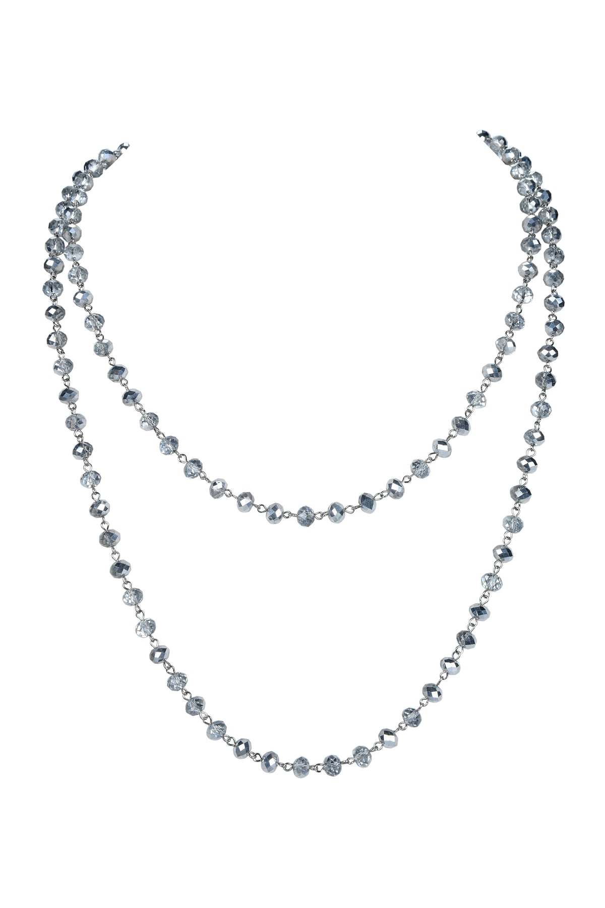 Crystal Beaded Chain Necklace N1163