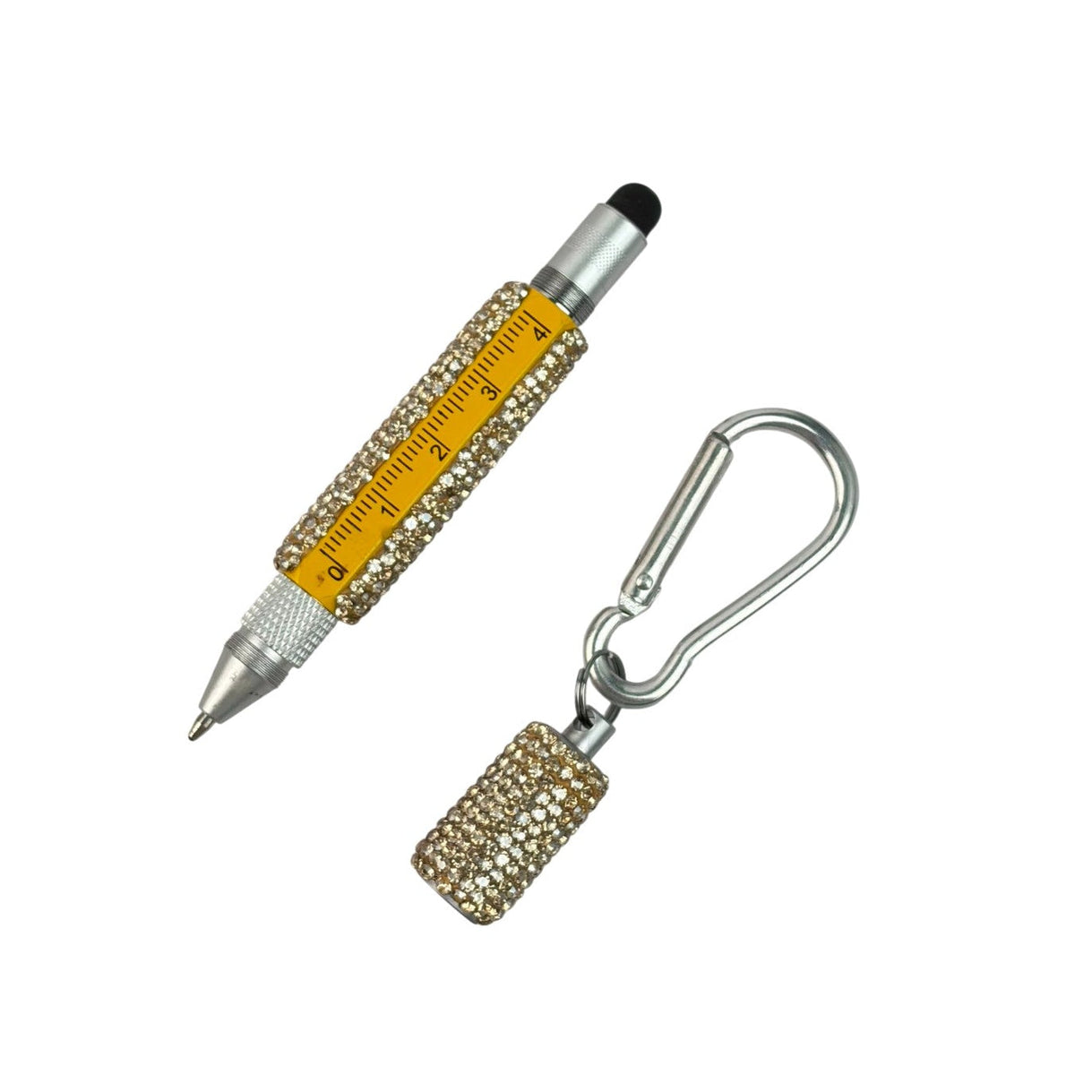 Multi Functional Pen Stylus and Tools Ceramic Rhinestone Keychain CR0113 - view 7