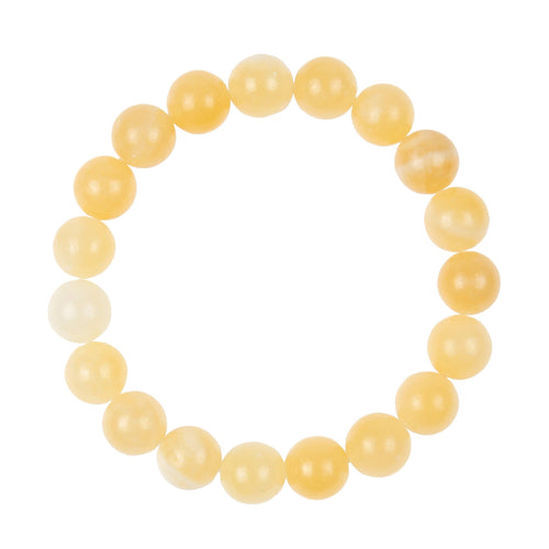 Yellow Jade Stone Stretch Bracelet B2971-Yellow Jade - 10MM