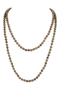 Stone Bead Long Necklace N2740 - Unakite