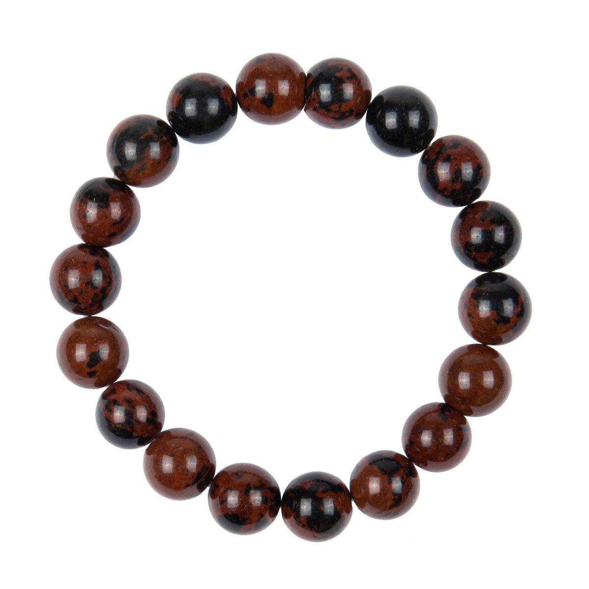 Mahogany Obsidian Stone Stretch Bracelet B2968-Mahogany Obsidian - 10MM