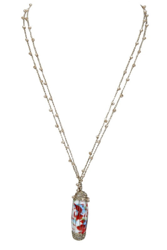 Special Glass Pendant Crystal Necklaces N2946