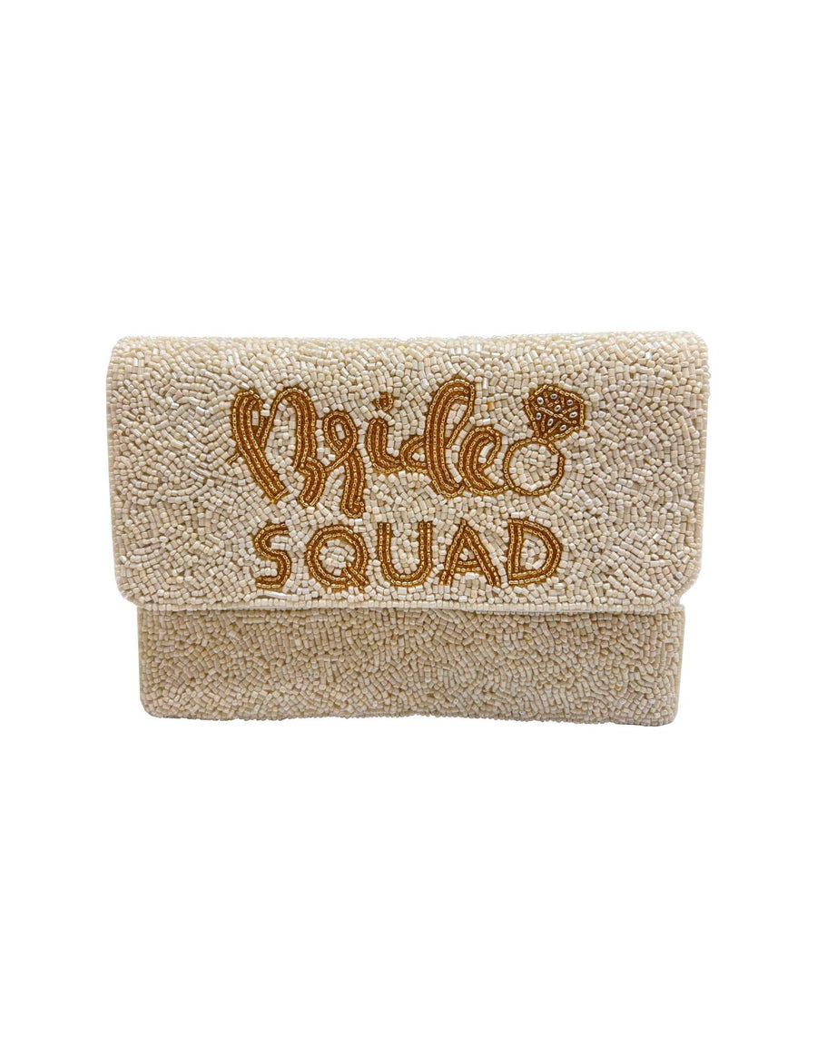Bride Squad W/ ring Beaded Clutch LMC-532