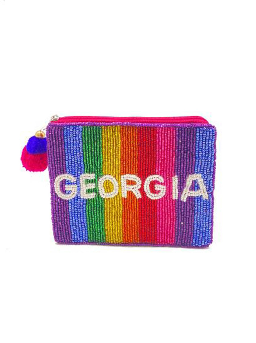 Georgia Rainbow Beaded Pouch LAC-CP-1053