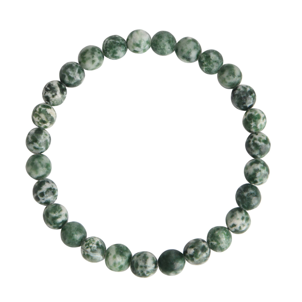 Greenspot Jasper Stone Stretch Bracelet B2051-Greenspot Jasper - 6MM