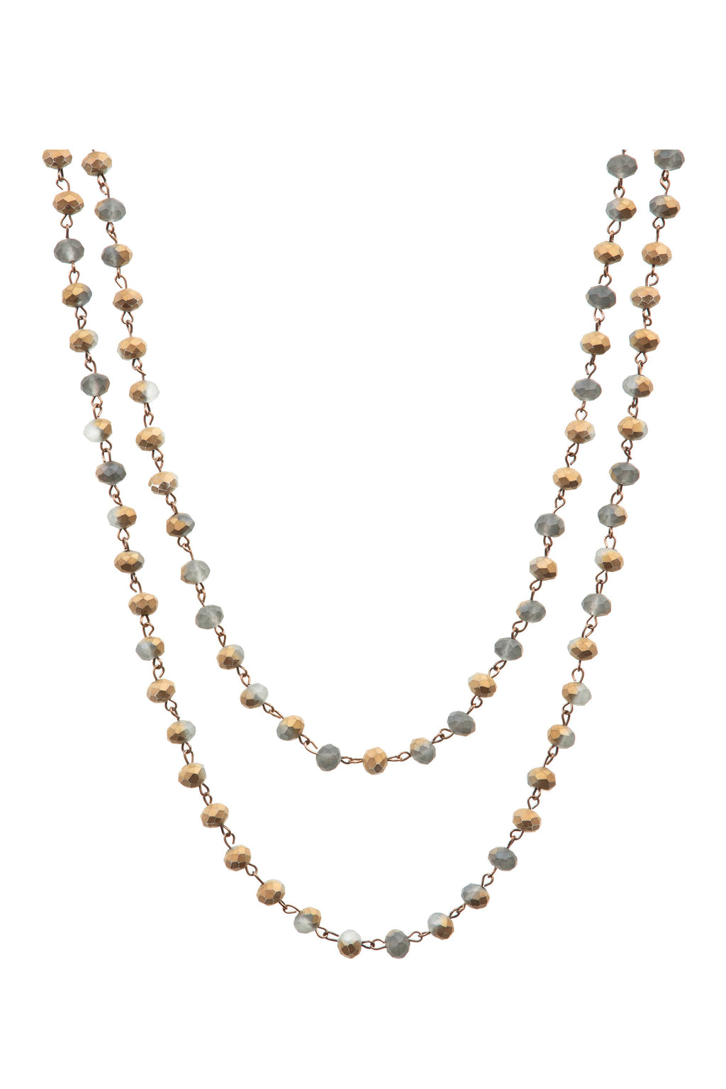 Crystal Beaded Chain Necklace N1163