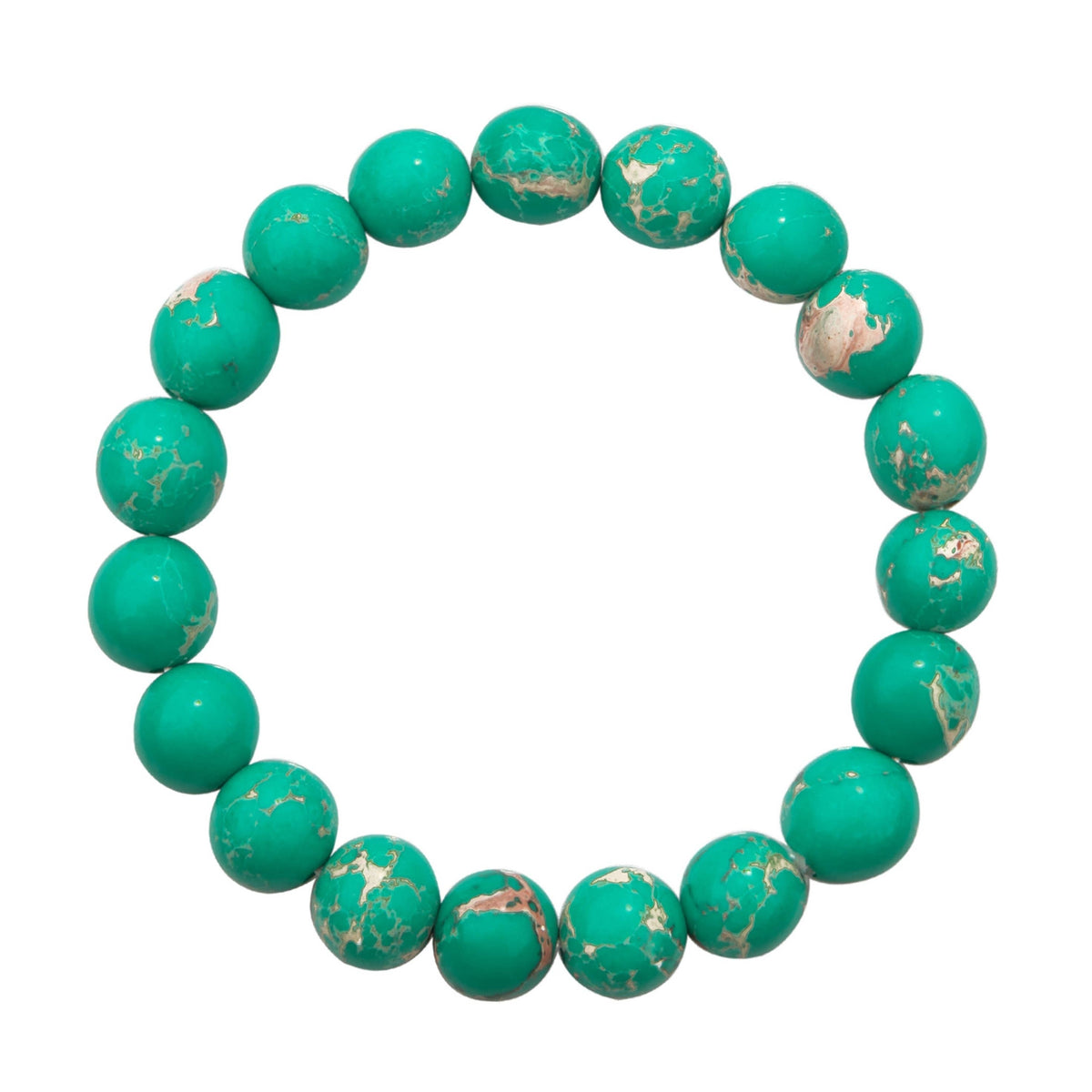 Composed Green Emperor Stone Stretch Bracelet B2057-Composed Green Emperor - 10MM