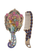 Small Size Peacock Mirror And Comb Set M0399