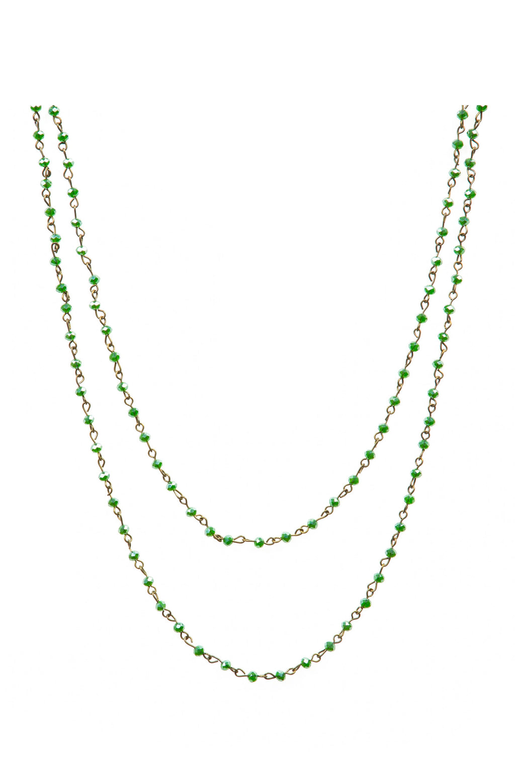 Crystal Beaded Chain Necklace N1163