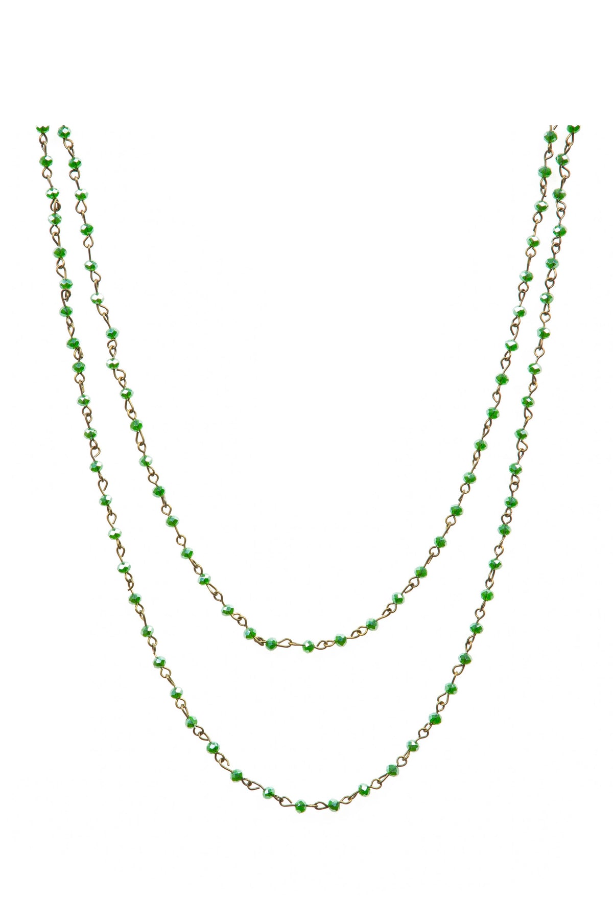 Crystal Beaded Chain Necklace N1163