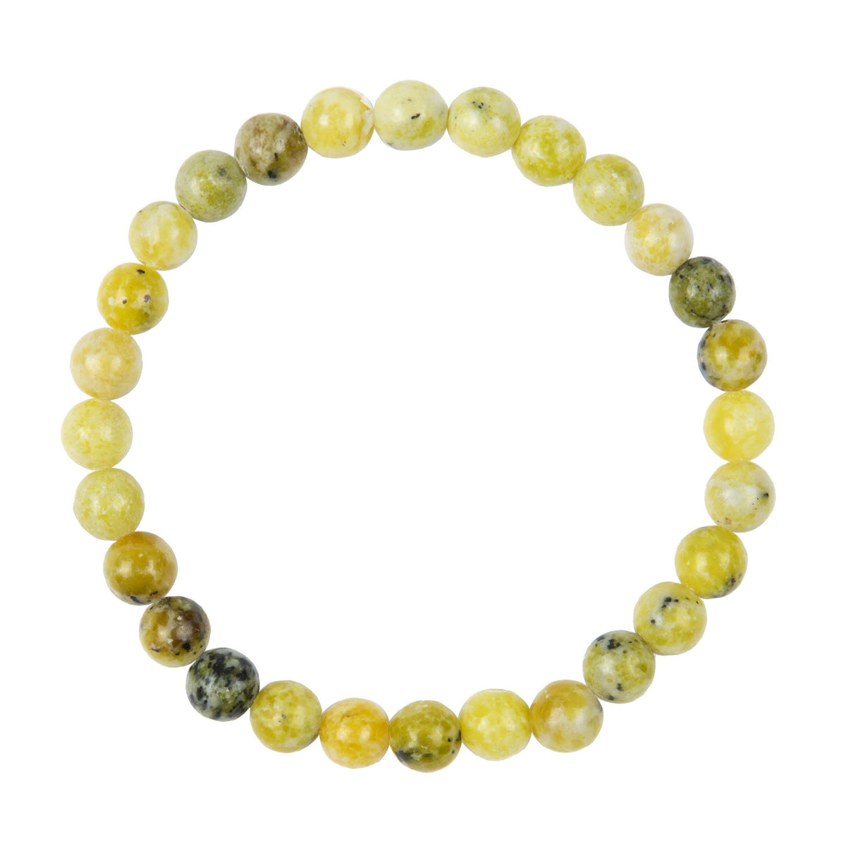 Grass Yellow Jasper Stone Stretch Bracelet B2976-6MM - view 2