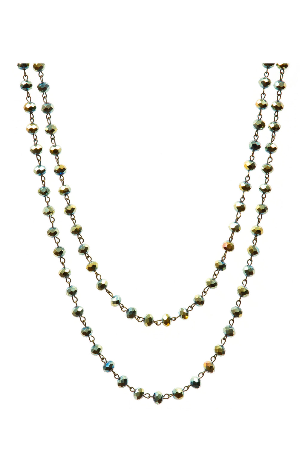 Crystal Beaded Chain Necklace N1163