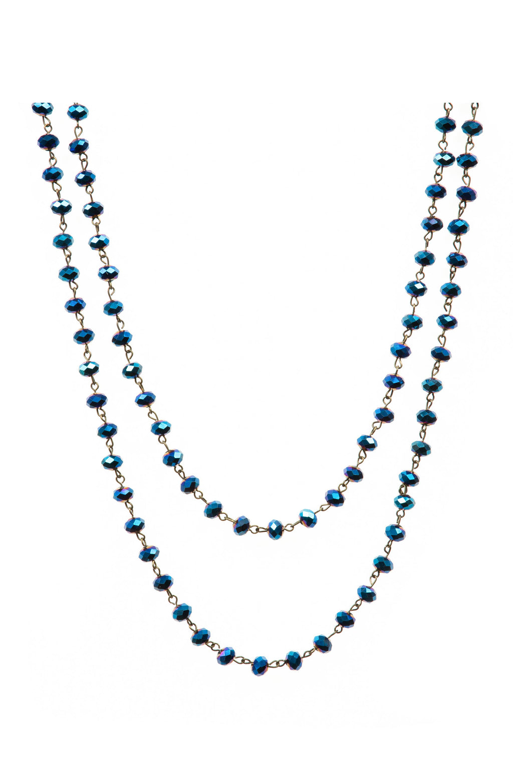 Crystal Beaded Chain Necklace N1163
