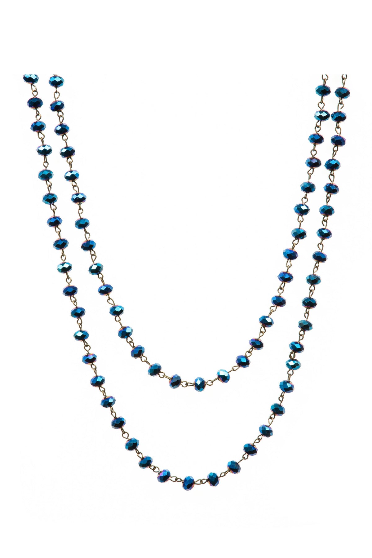 Crystal Beaded Chain Necklace N1163