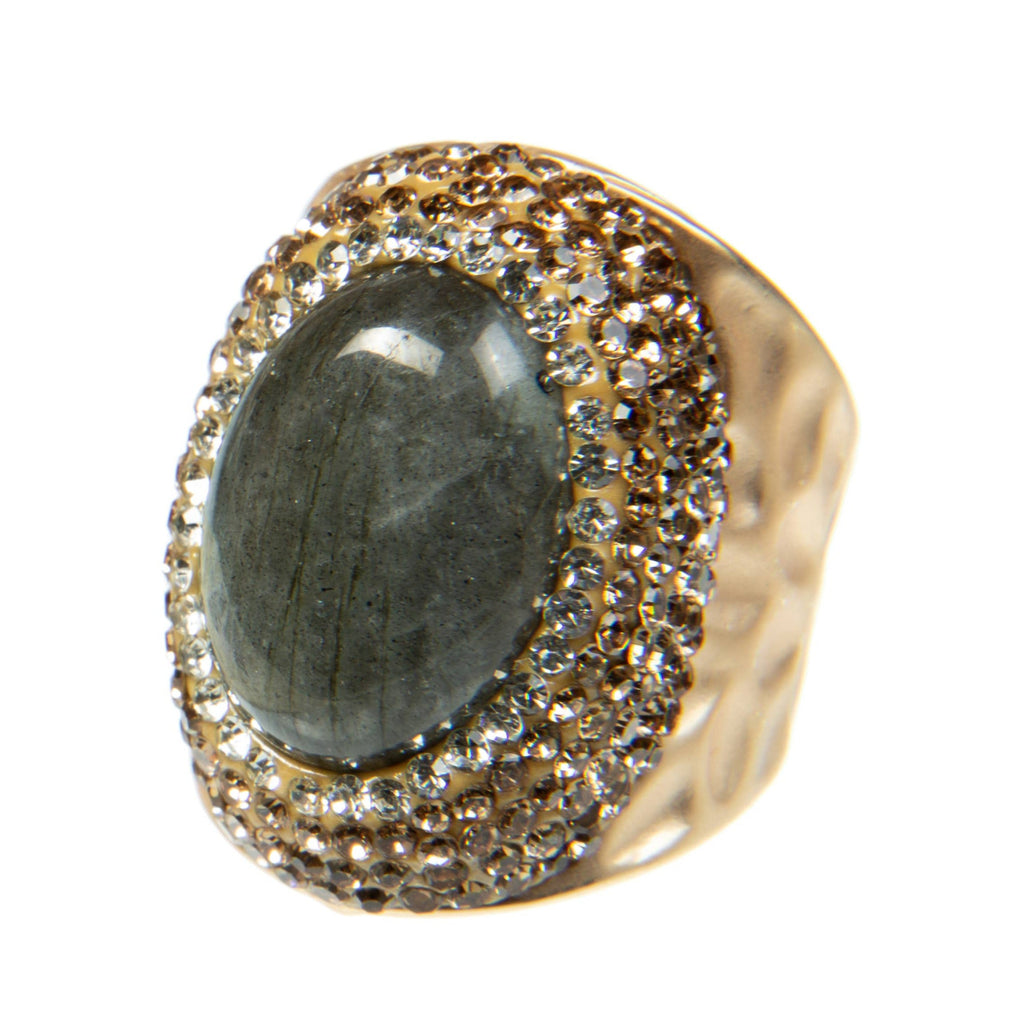 Labradorite Pavé Cocktail Ring R2546 - view 4