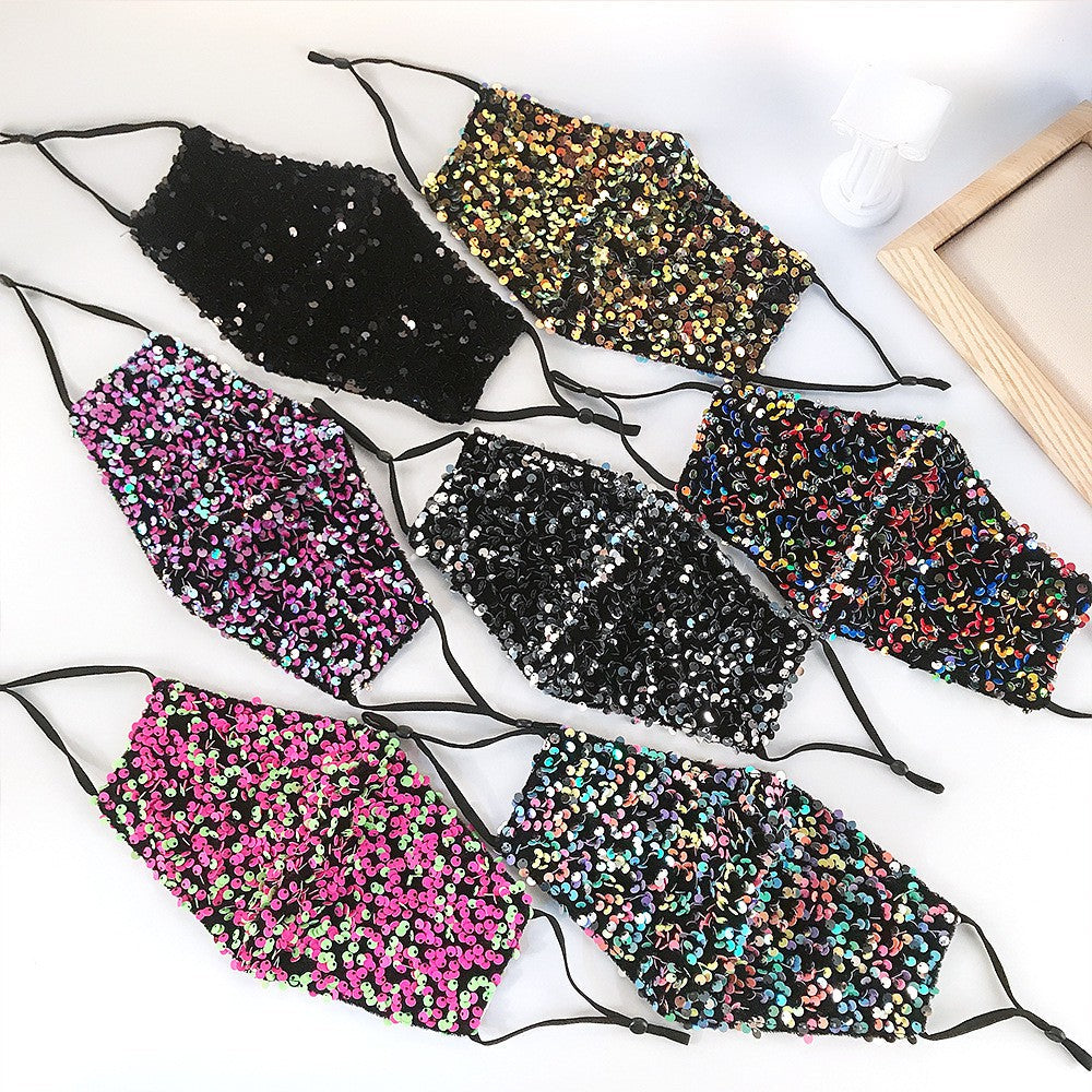 Sequins Washable Face Mask Mask-61