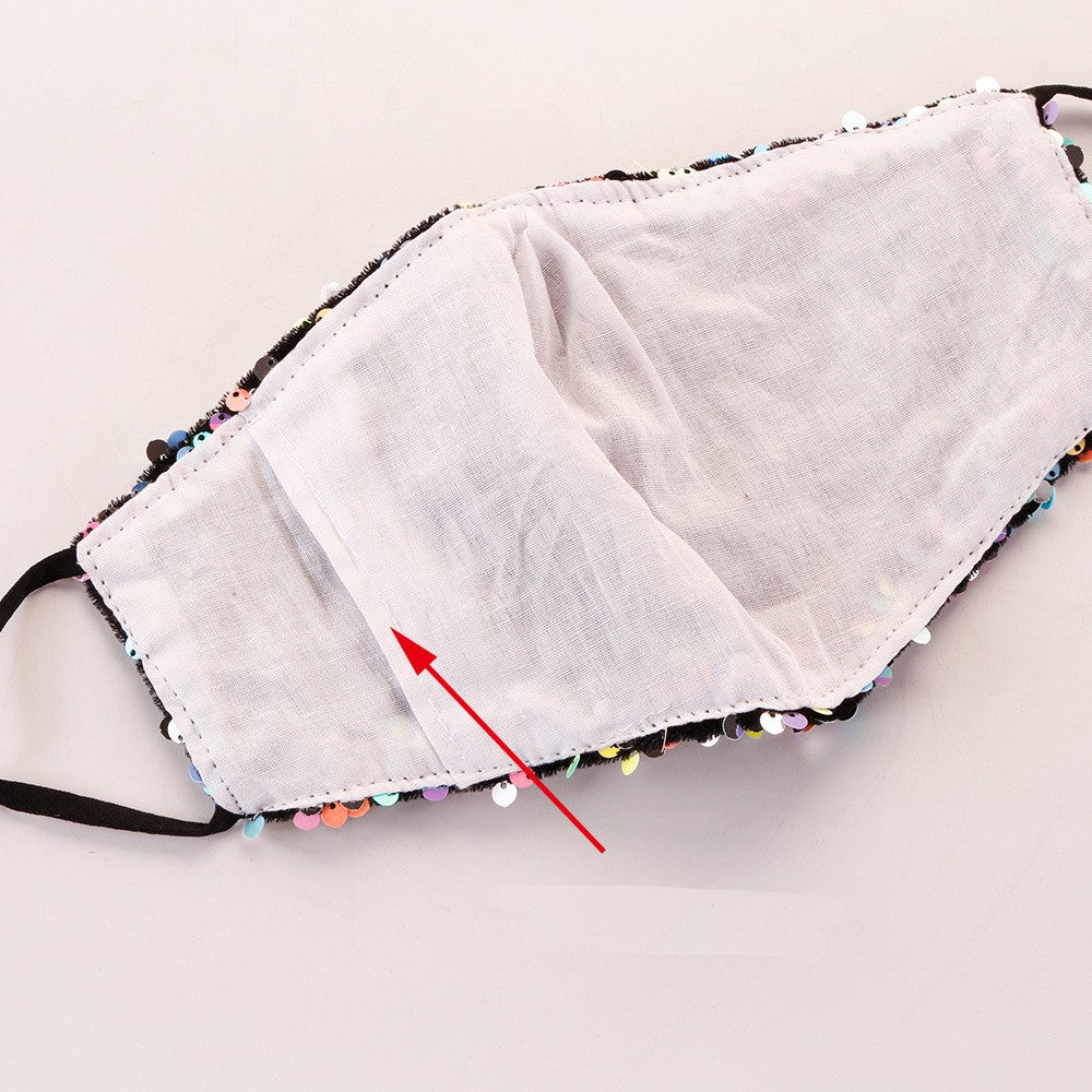 Sequins Washable Face Mask Mask-61