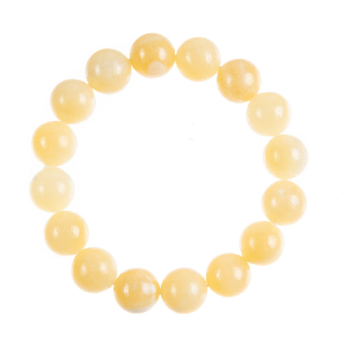 Yellow Jade Stone Stretch Bracelet B2971-Yellow Jade - 12MM