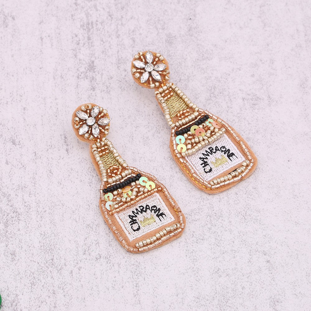 Champagne Seed Bead Earrings E4679