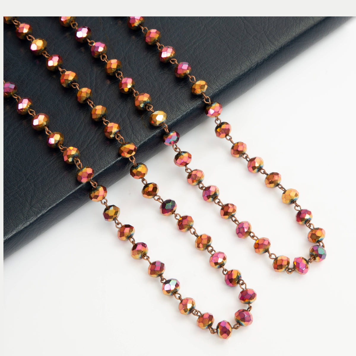 Crystal Beaded Chain Necklace N1163