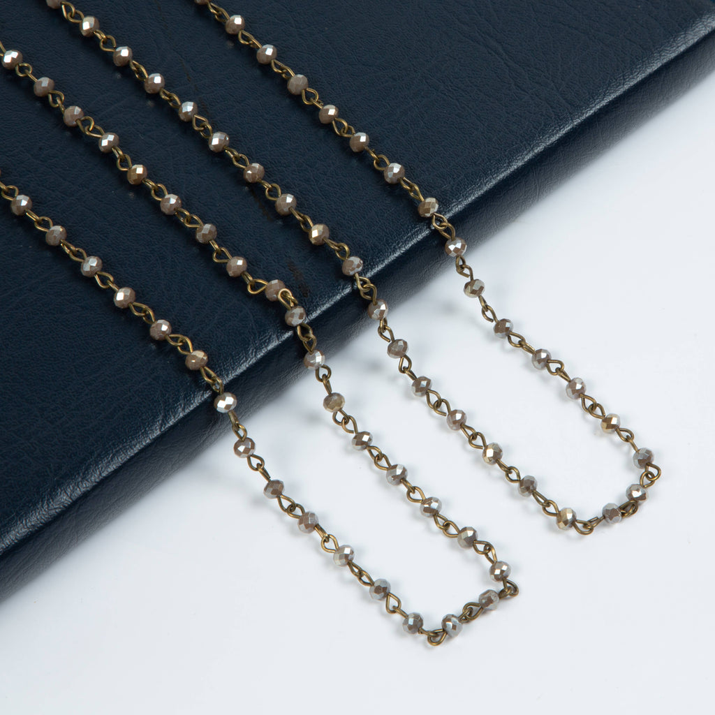 Crystal Beaded Chain Necklace N1163