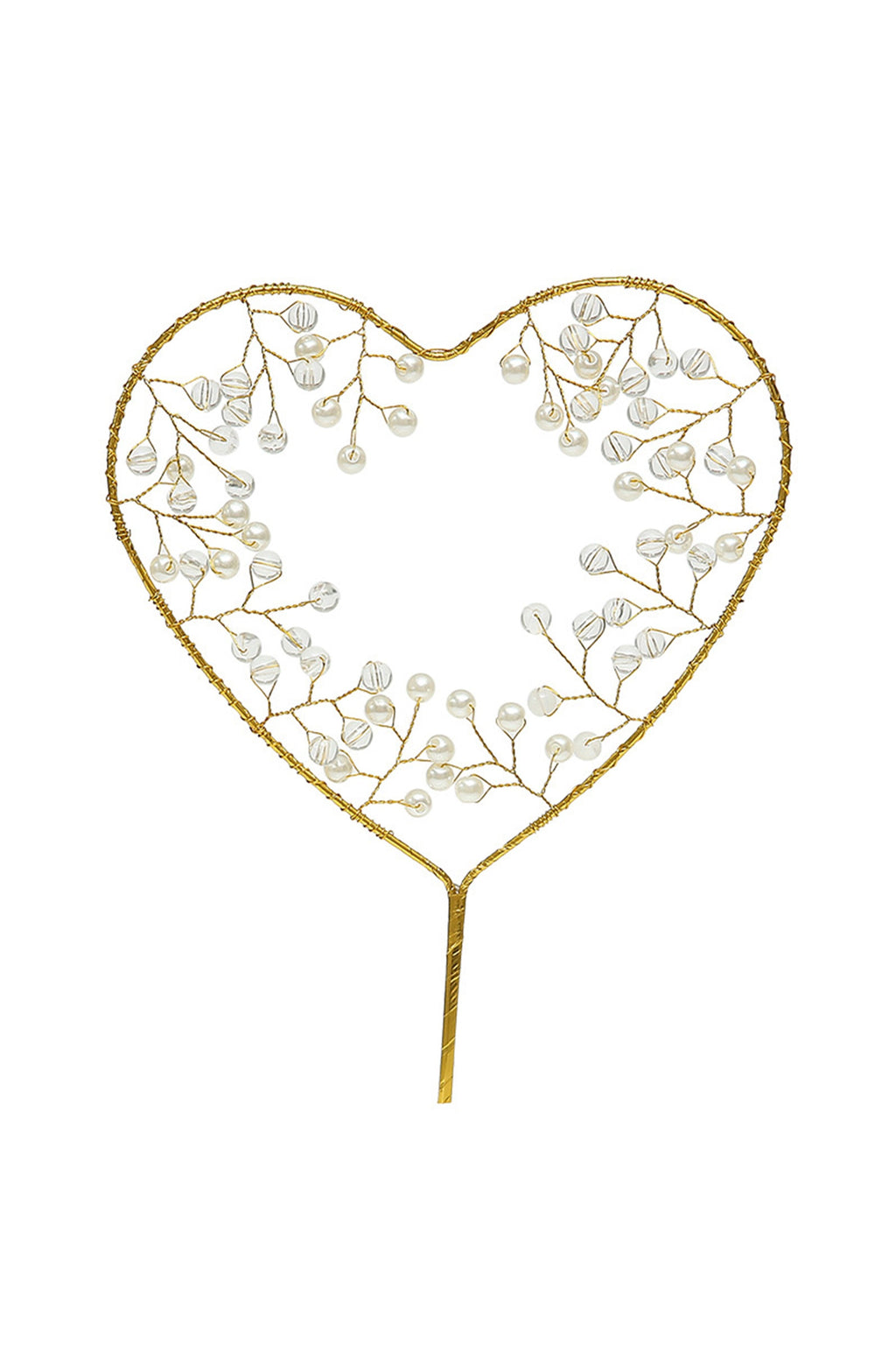 Heart Pearl Birthday Cake Decoration MIS0938