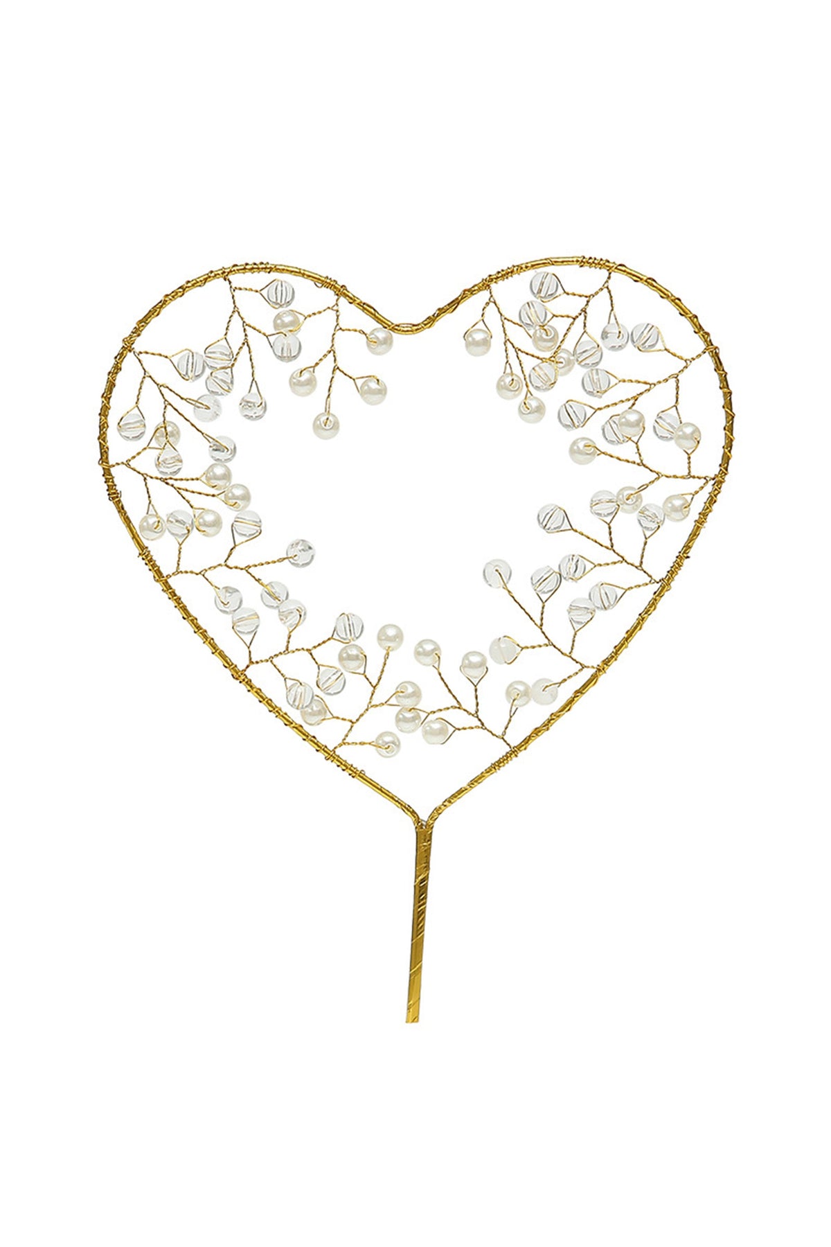 Heart Pearl Birthday Cake Decoration MIS0938