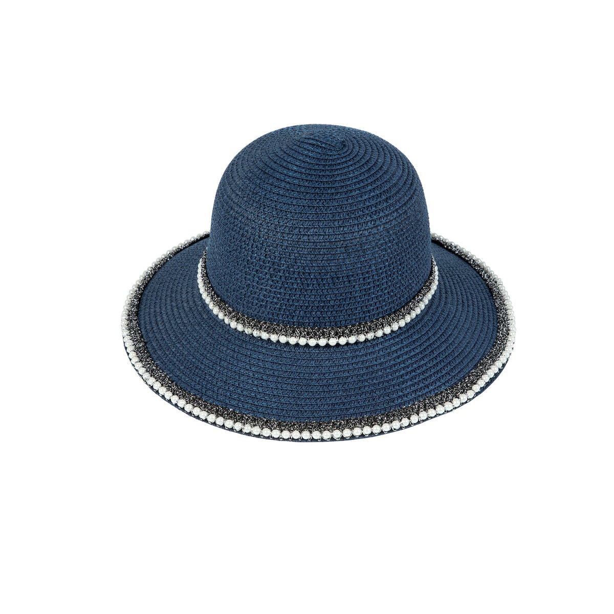 Pearl Straw Fedora Hat C0387