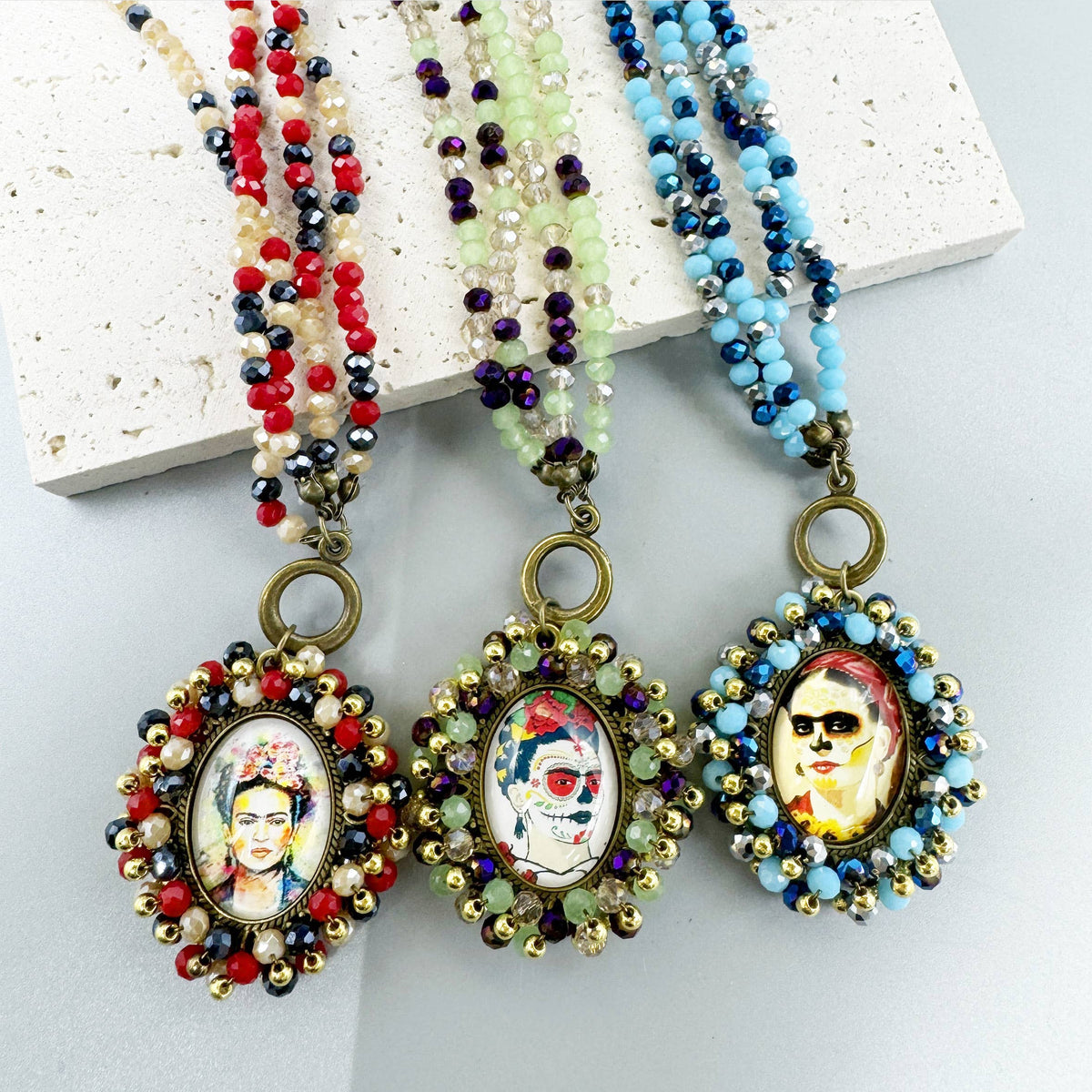 Random Frida Seed Bead Braided OT Necklace N5232 - view 16