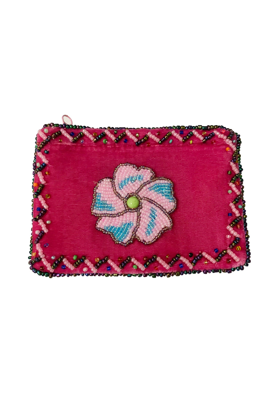 Floral Rectangle Velvet Coin Purse V0701