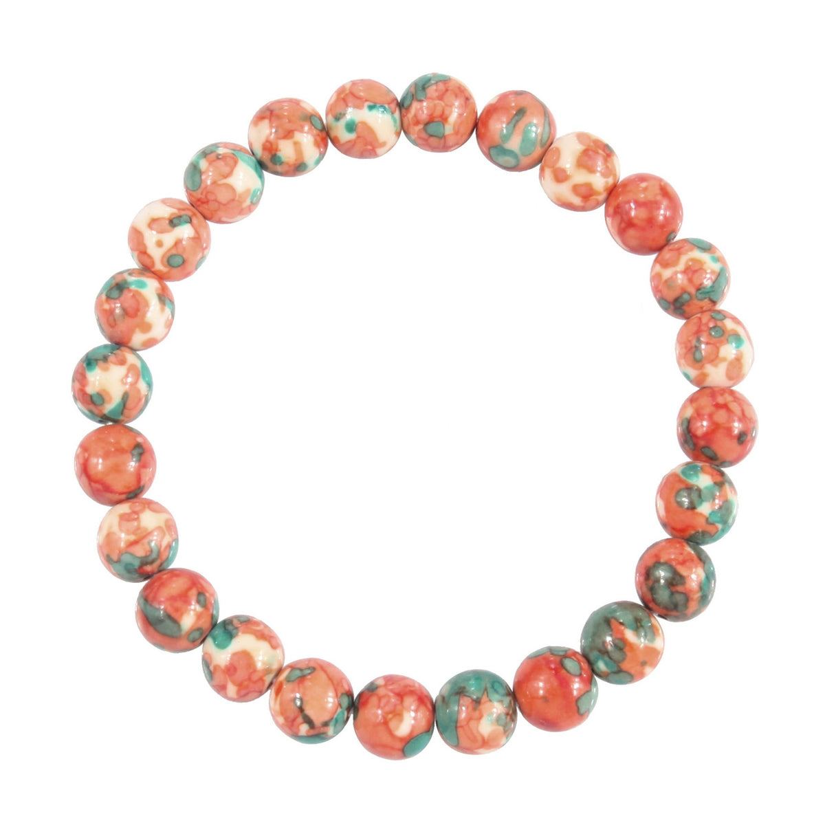 Composition Stone Stretch Bracelet B2039 - Orange