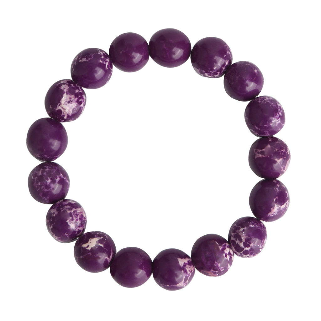 Composed Purple Emperor Stone Stretch Bracelet B2057-Composed Purple Emperor - 10MM