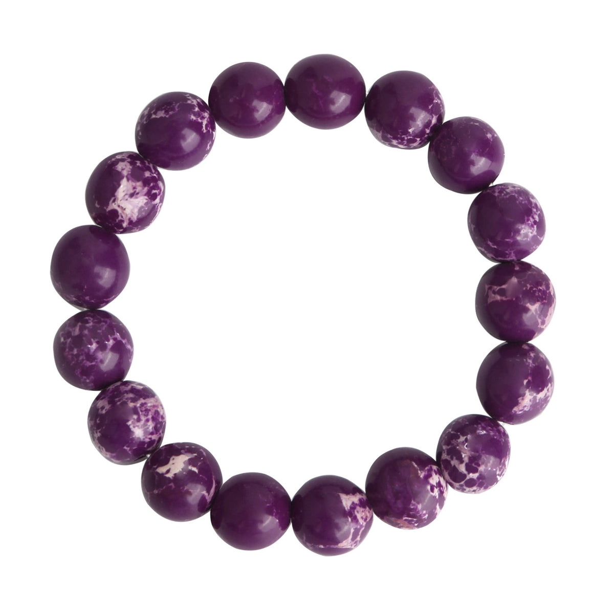 Composed Purple Emperor Stone Stretch Bracelet B2057-Composed Purple Emperor - 10MM