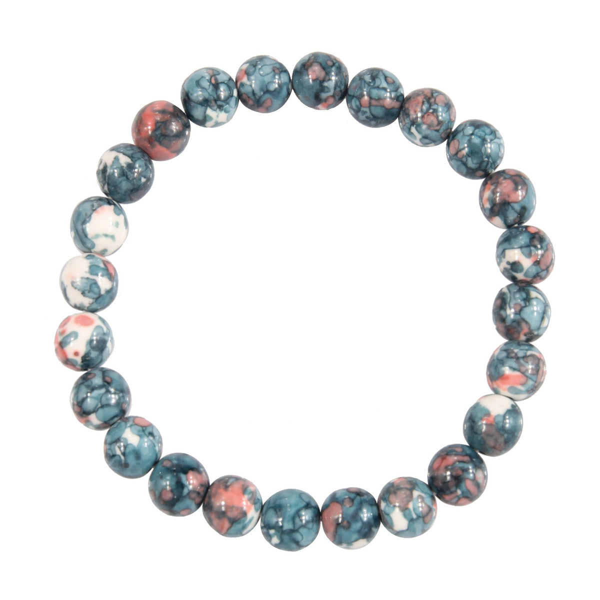 Composition Stone Stretch Bracelet B2039-Blue - view 3