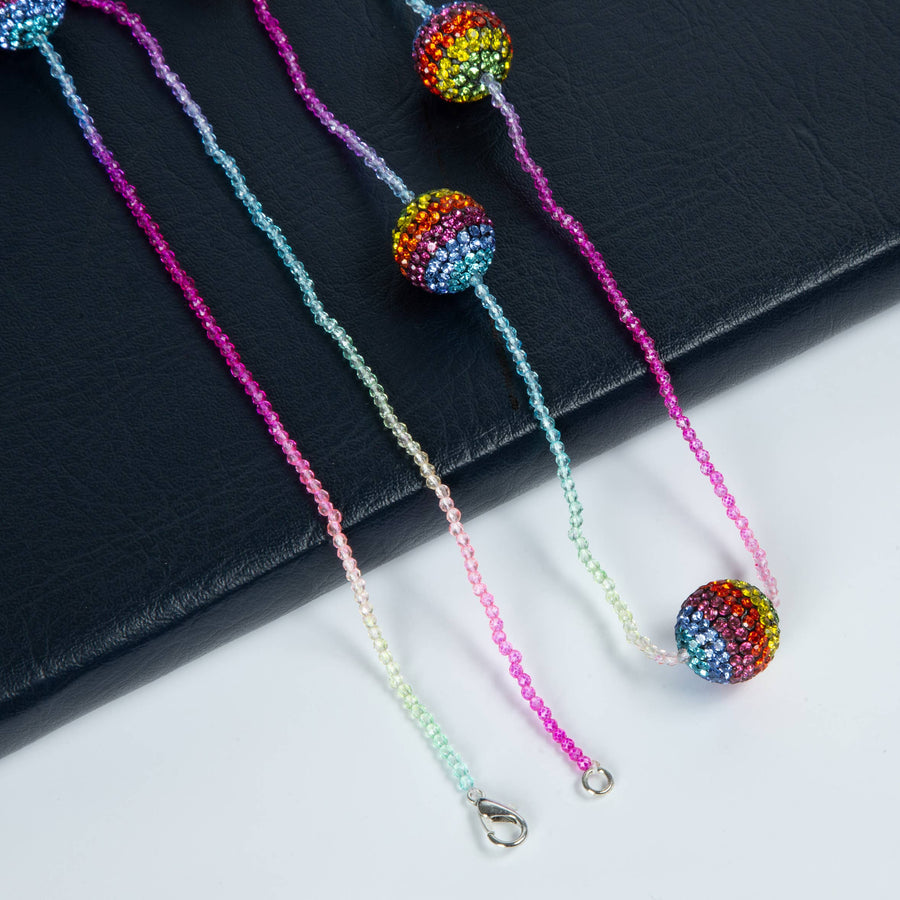 Rhinestone Ball Crystal Bead Necklace N5315