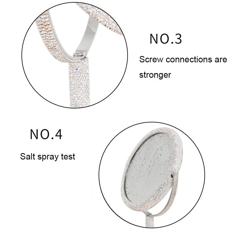 Handmade Rhinestone Desktop Portable Mirror M0445