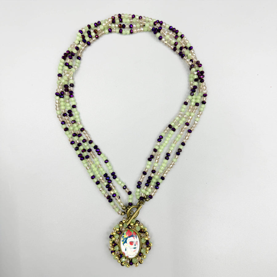 Random Frida Seed Bead Braided OT Necklace N5232