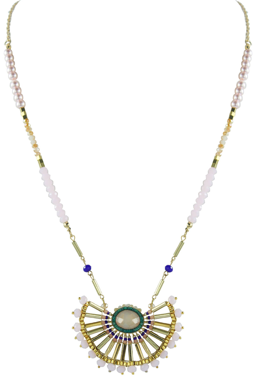 Geometry Pendant Crystal Braided Necklaces N2302