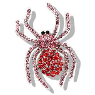 Rhinestone Spider Brooch PA3749
