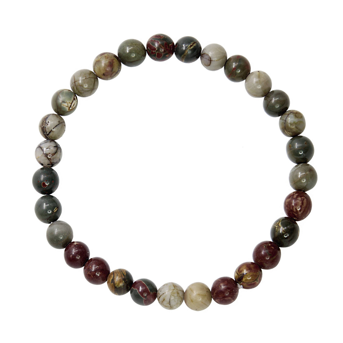 Red Turquoise Stone Stretch Bracelet B2027-Red Turquoise - 6MM