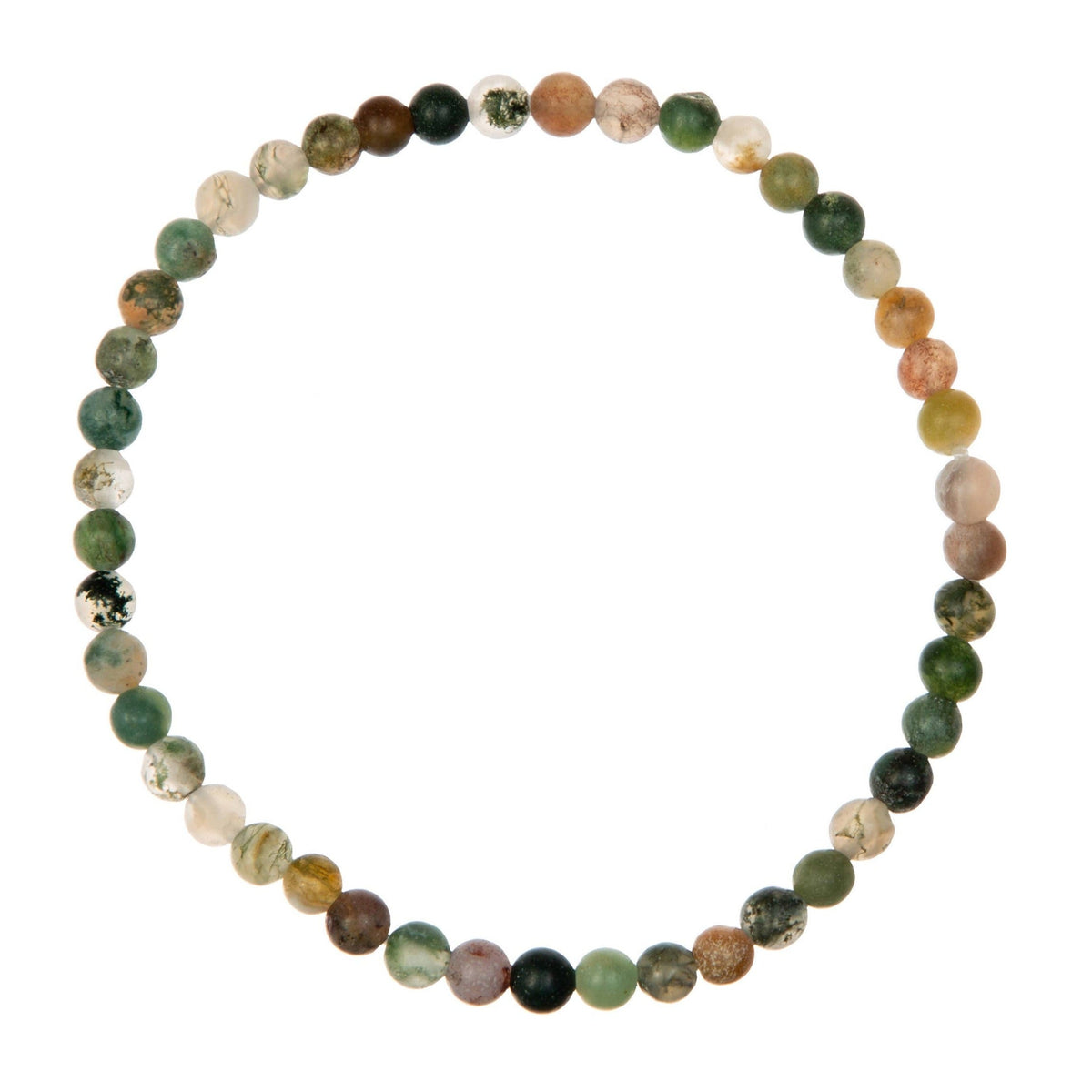 Matte Indian Agate Stone Stretch Bracelet B1590-Matte Indian Agate - 4MM
