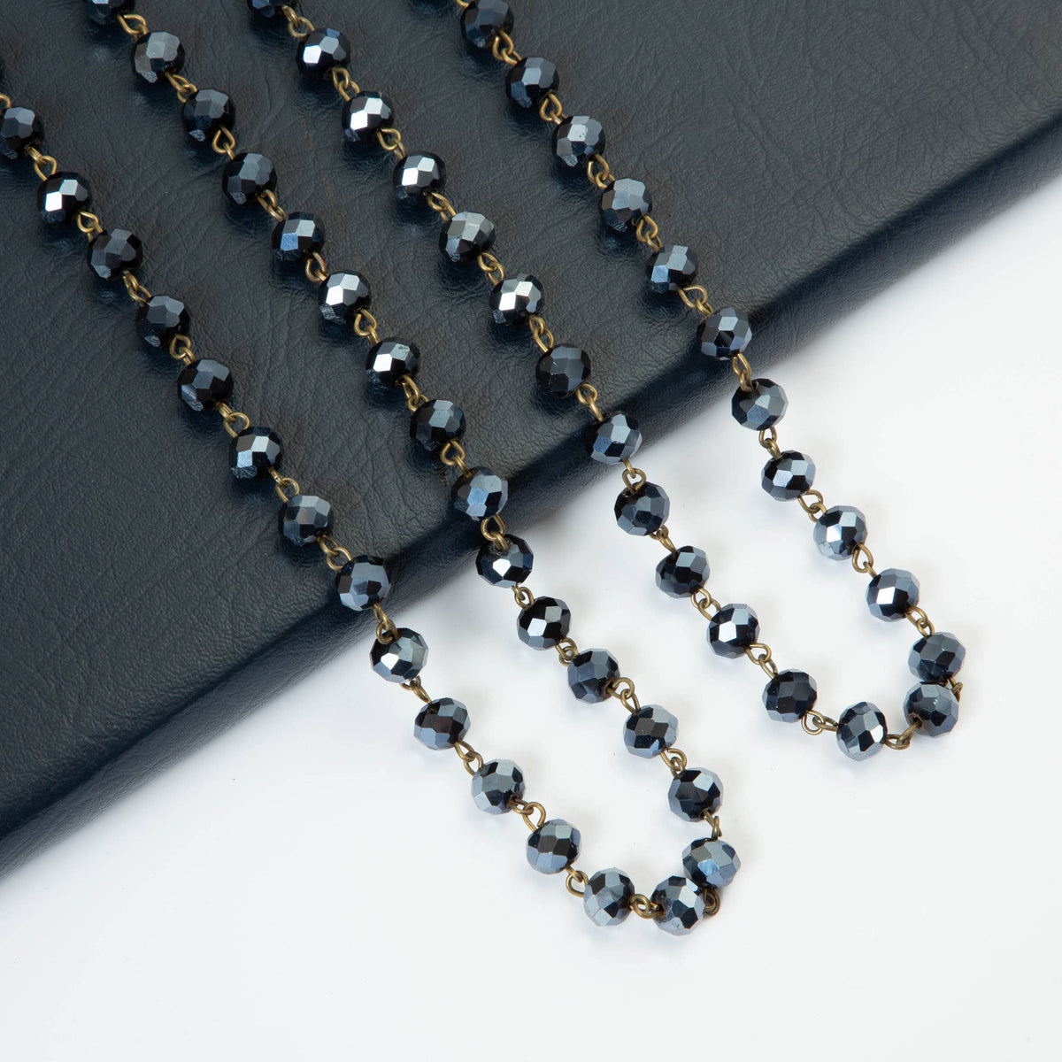 Crystal Beaded Chain Necklace N1163
