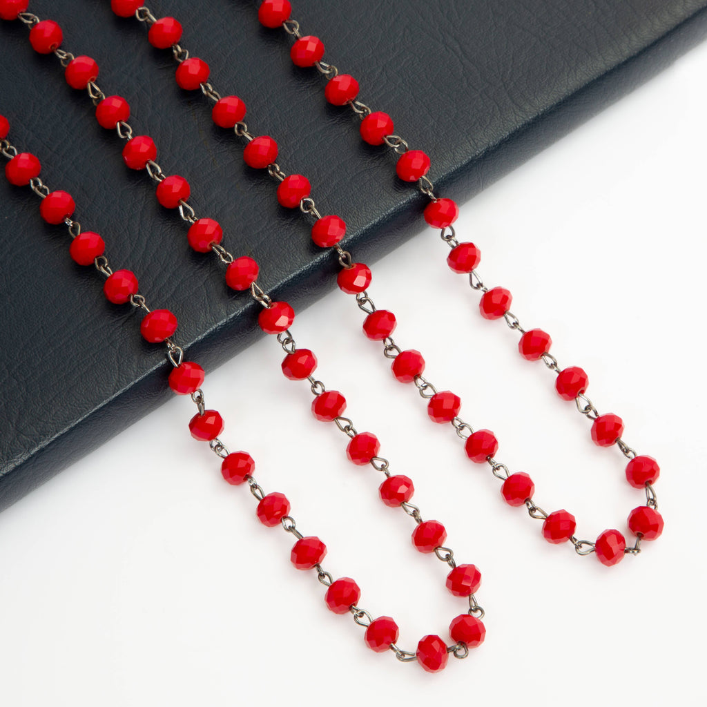 Crystal Beaded Chain Necklace N1163