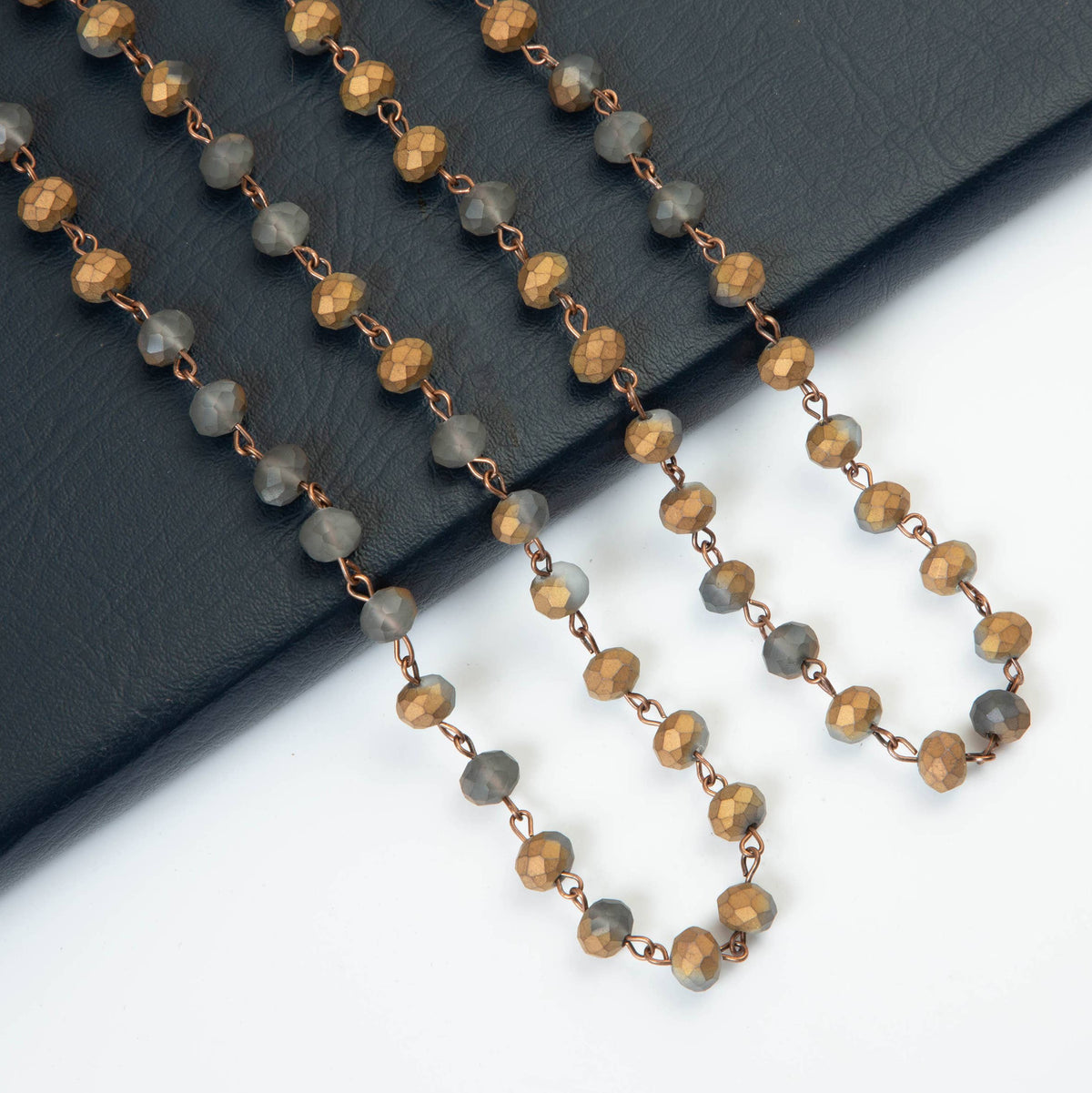 Crystal Beaded Chain Necklace N1163
