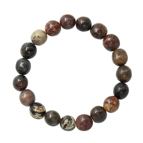 Red Turquoise Stone Stretch Bracelet B2027-Red Turquoise - 10MM