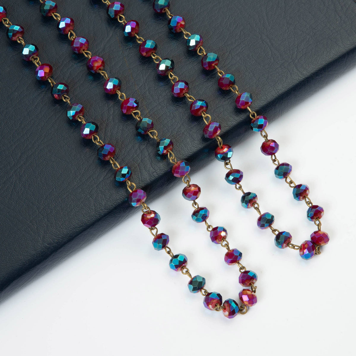 Crystal Beaded Chain Necklace N1163
