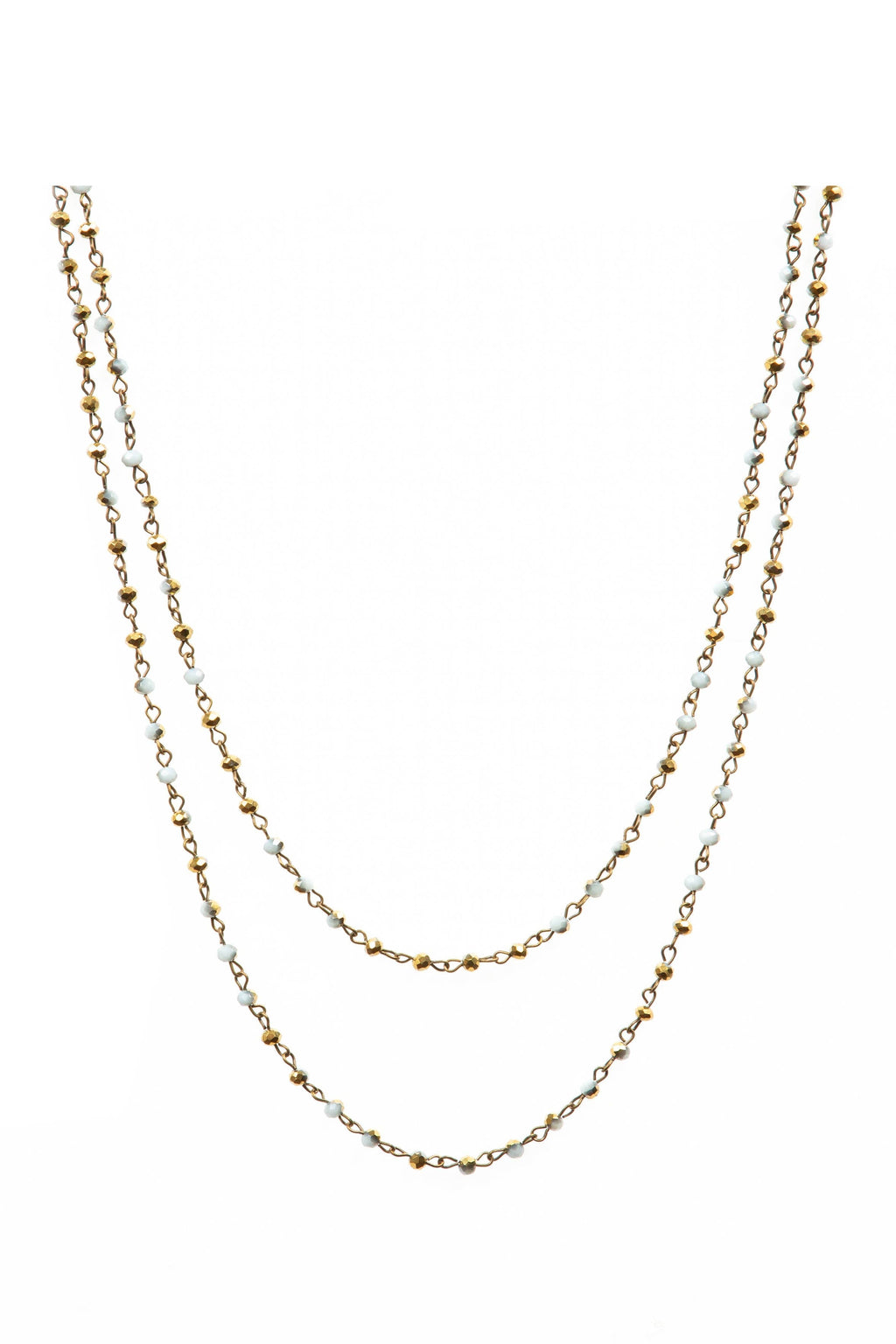 Crystal Beaded Chain Necklace N1163