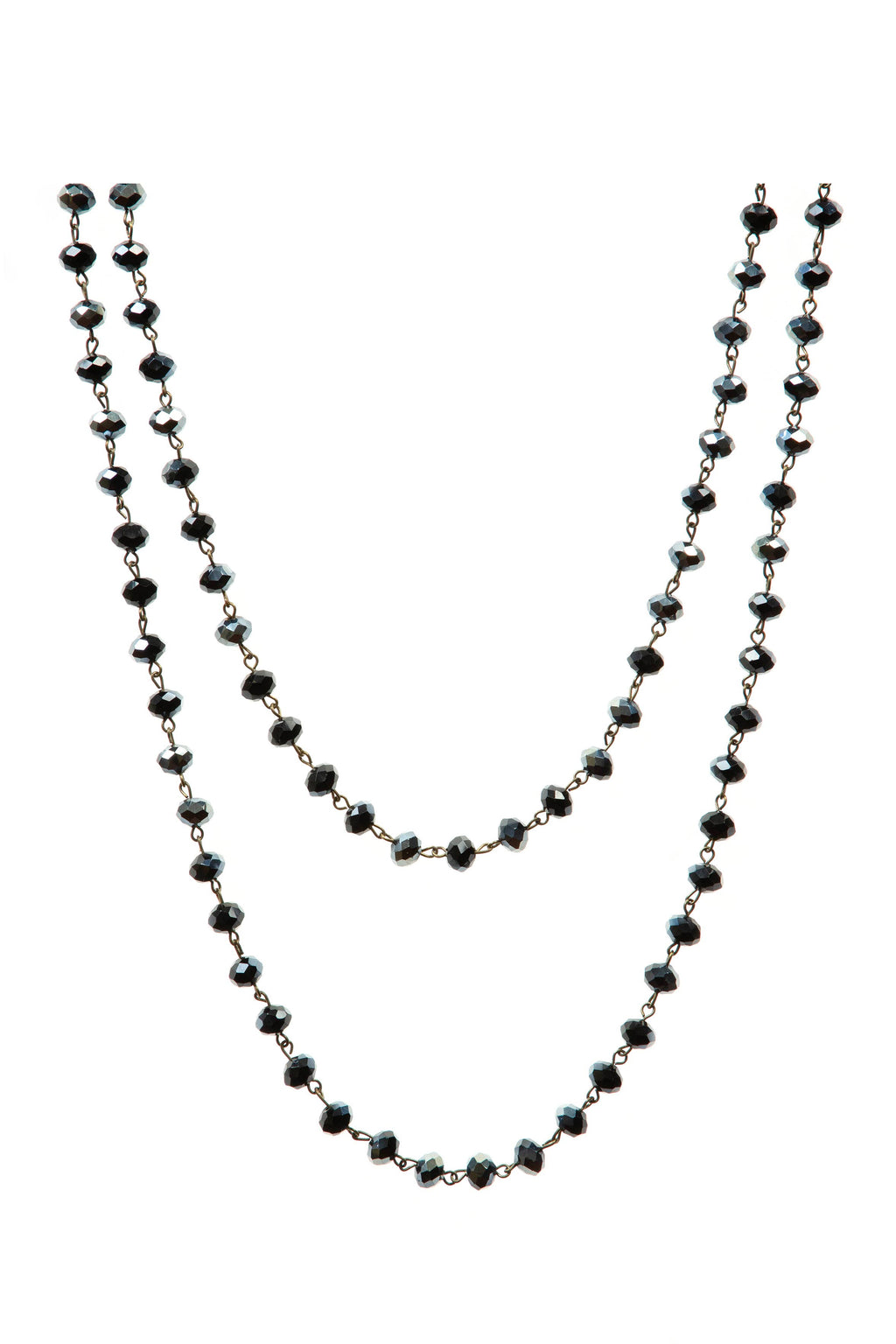 Crystal Beaded Chain Necklace N1163