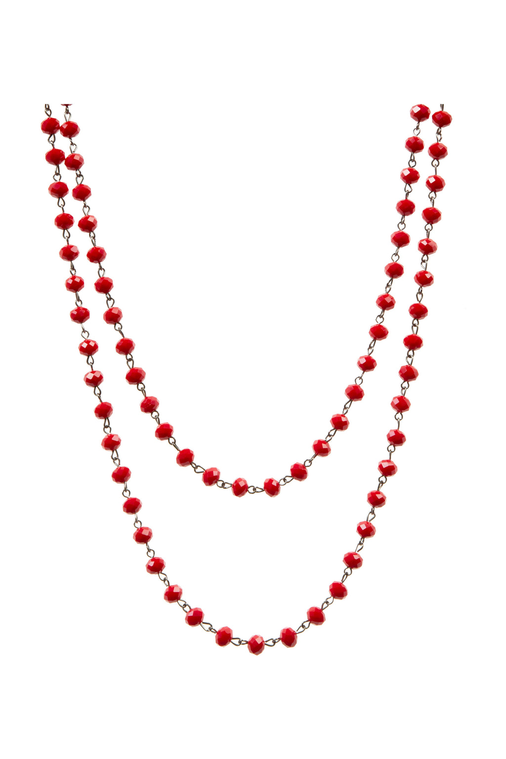 Crystal Beaded Chain Necklace N1163
